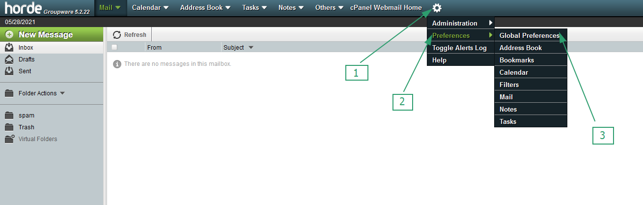 How to change the time zone in cPanel Webmail